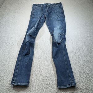 G Star‎ Jeans Mens 32x32 Blue Raw Elwood 5620 3D Super Slim Knee Stretch Denim